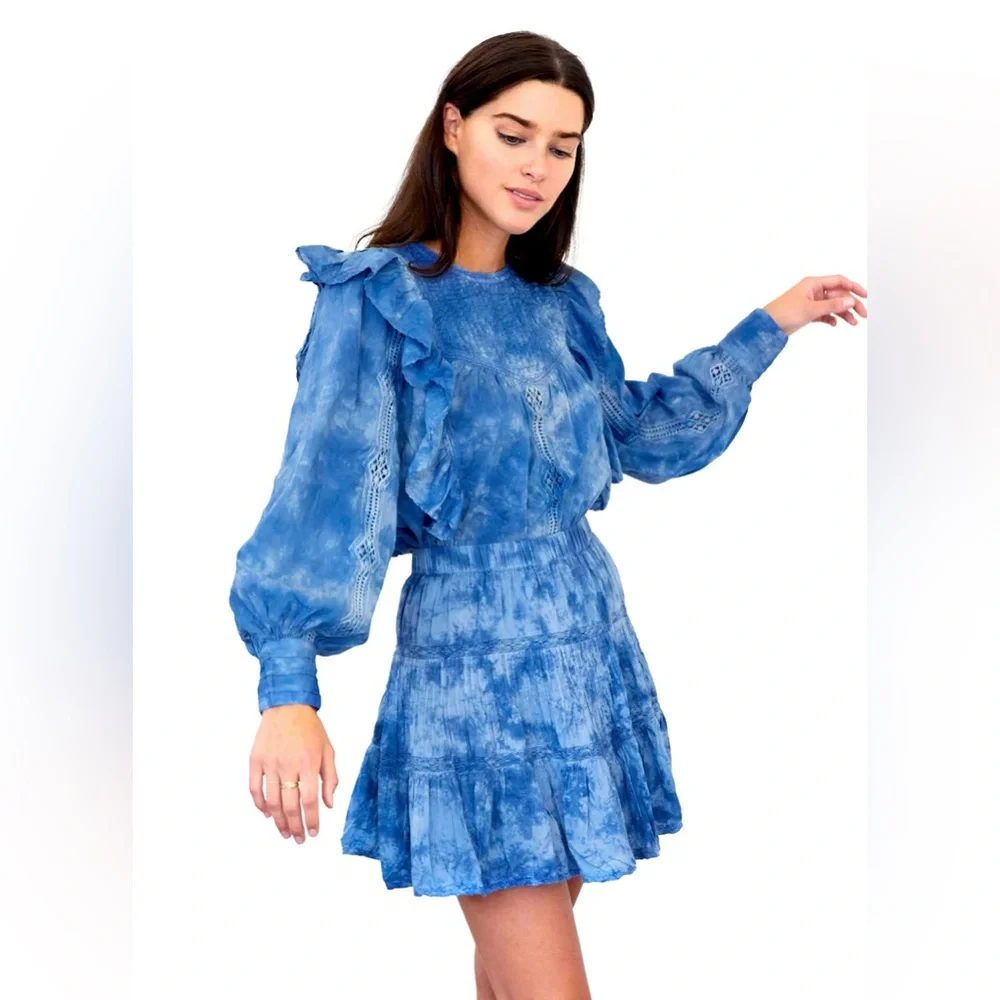 Allison New York INDIGO GARMENT DYE Sara Top N273-42 - Picture 1 of 8